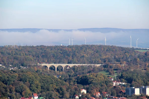 Vue Sur Pont Dans Paysage Naturel Dresde Sachsen Allemagne Photographié — Photo