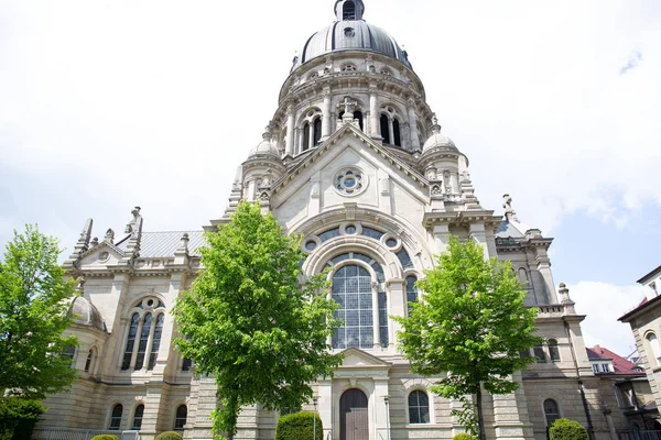 Vista Iglesia Azotea Mainz Alemania Fotografiado Recorrido Turístico Día Nublado — Foto de Stock