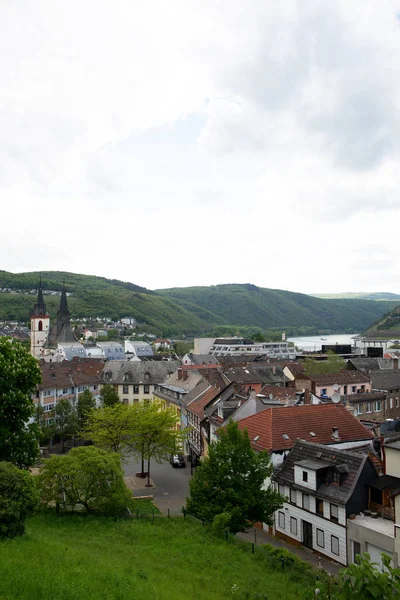 Vista Sobre Exterior Del Edificio Extremo Bingen Main Hessen Alemania —  Fotos de Stock