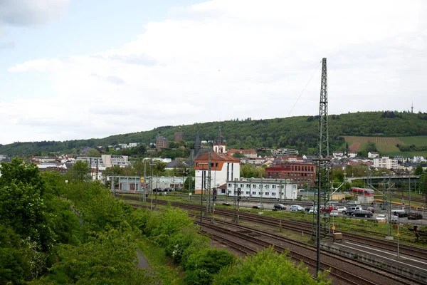 Blick Auf Die Gebäude Neben Der Bahn Bingen Main Hessen — Stockfoto