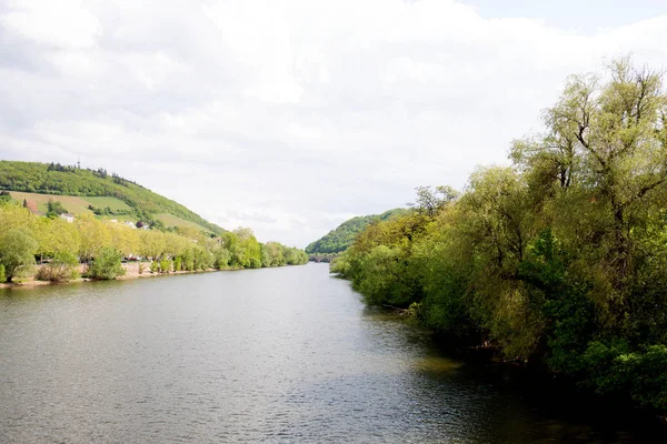 Θέα Στον Ποταμό Ρήνο Στο Bingen Rhein Στην Έσση Γερμανία — Φωτογραφία Αρχείου