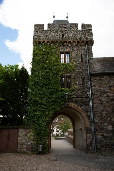 Vue Sur Une Tour Entrée Château Bingen Rhin Hesse Allemagne — Photo