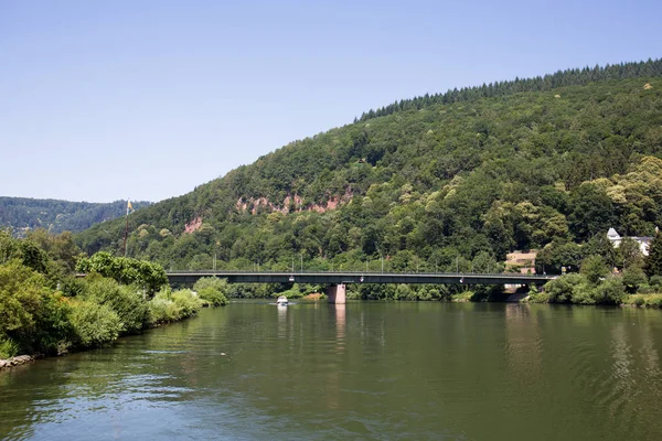 Vista Sobre Ponte Sobre Rio Neckar Fotografado Durante Passeio Navio — Fotografia de Stock