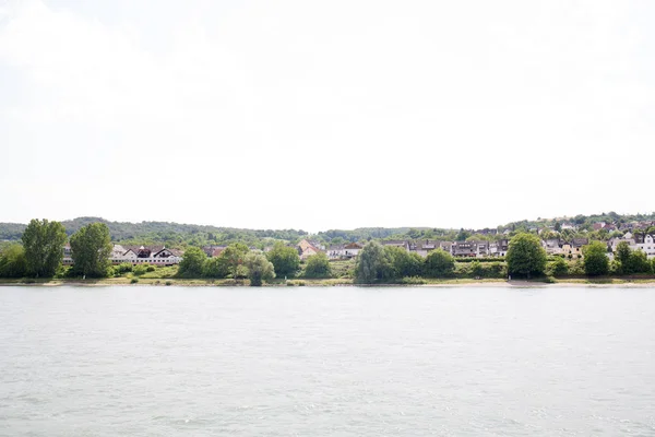 Fernblick Auf Das Rheinufer Koblenz Und Umgebung Aufgenommen Bei Einer — Stockfoto