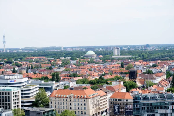 Blick Quer Vom Turm Des Neuen Bürgersaals Hannover Bei Einem — Stockfoto