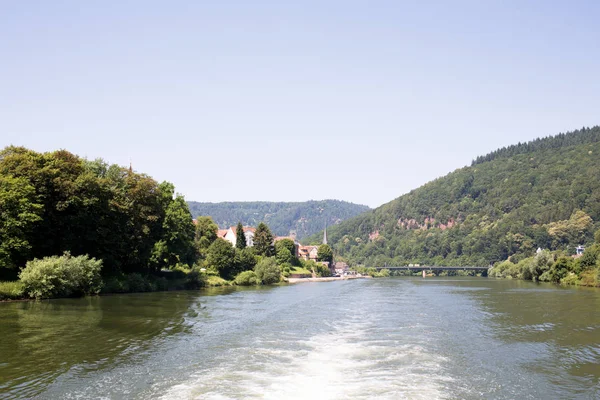 Vista Sul Paesaggio Gli Edifici Lungo Neckar Germania Heidelberg Fotografato — Foto Stock