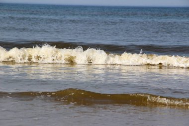 Kuzey Deniz Adası Juist Almanya büyük dalgalar üzerinde manzara güneşli bir günde bir gezi turu fotoğraflandı