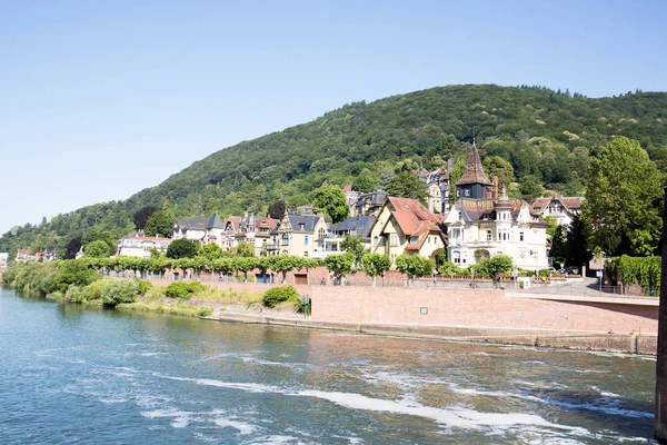 Blick Auf Bauwerk Neckar Heidelberg Deutschland Aufgenommen Während Einer Schiffstour — Stockfoto