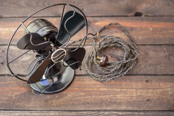 Primer Plano Antiguo Ventilador 1920 Concepto Estilo Retro Vintage — Foto de Stock