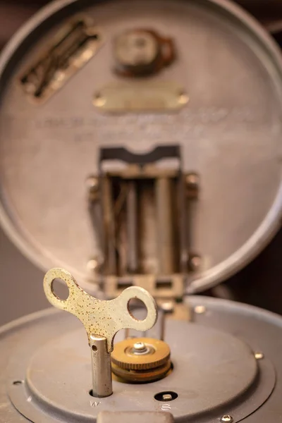 Nära Upp Skott Antik 1947 Watchclock Mekanisk Klocka Som Används — Stockfoto