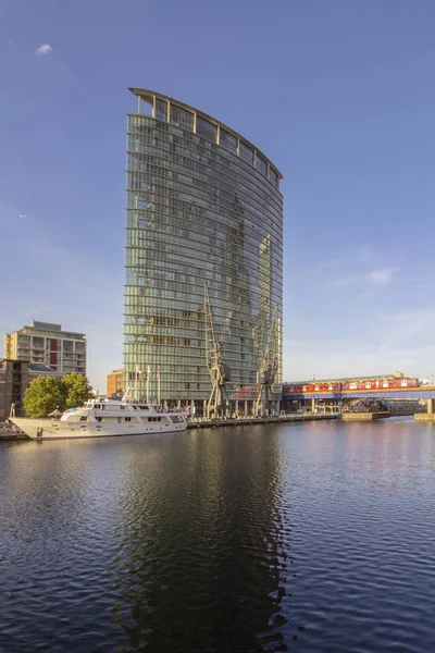 Canary Wharf Riverside Inland Bay Panoramic View London City United — Stock Photo, Image