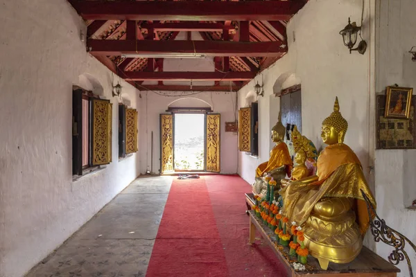 Zlatá Stúpa Interiér Vrcholu Mount Phou Luang Prabang Laos — Stock fotografie