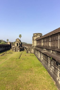 Angkor Wat antik tapınak kompleksi, Güney bin Tanrı Kütüphane, dünya ve UNESCO Dünya Miras Listesi, en büyük manevi miras biri ünlü bir turistik Siem Reap, Kamboçya'da 's.