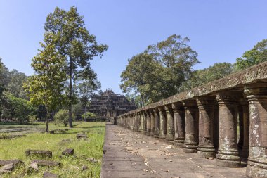 Angkor Thom, son ve en kalıcı başkenti Khmer İmparatorluğu, Unesco mirası, tapınakta Baphuon ayrıntı, Angkor Historical Park taş heykel. Siem Reap, Kamboçya.
