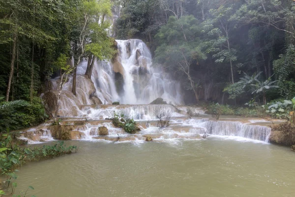 Kuang Berömd Destination Vattenfall Luang Prabang Distriktet Laos — Stockfoto