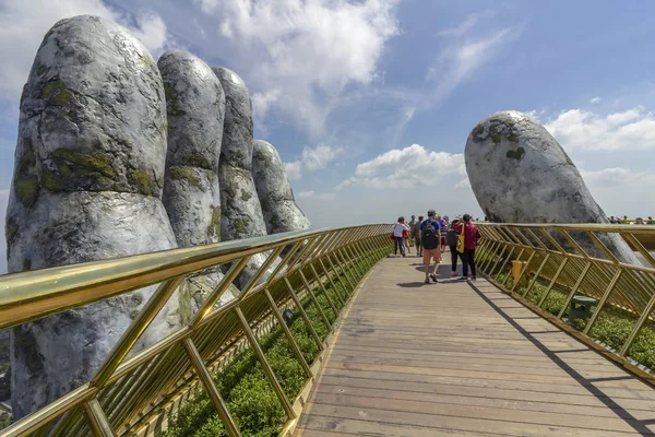 Nang Vietnã Outubro 2018 Ponte Dourada Conhecida Como Mãos Deus — Fotografia de Stock