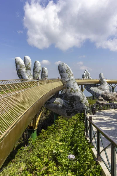 Nang Vietnam Oktober 2018 Jembatan Emas Yang Dikenal Sebagai Tangan — Stok Foto