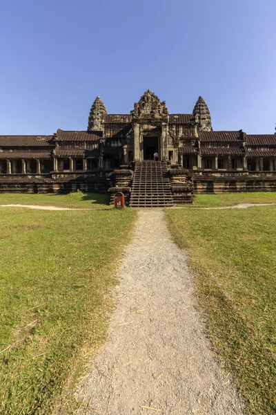 Angkor Wat Antico Tempio Complesso Uno Dei Più Grandi Monumenti — Foto Stock