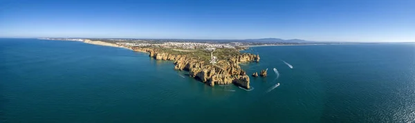 Paysage marin panoramique, promontoire de Ponta da Piedade, célèbre destination naturelle, Lagos, Algarve. Portugal du Sud . — Photo
