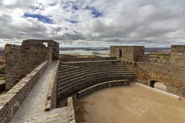 Town Monsaraz Castle Inner Space Used Traditional Bullfighting Arena Located — Stock Photo, Image