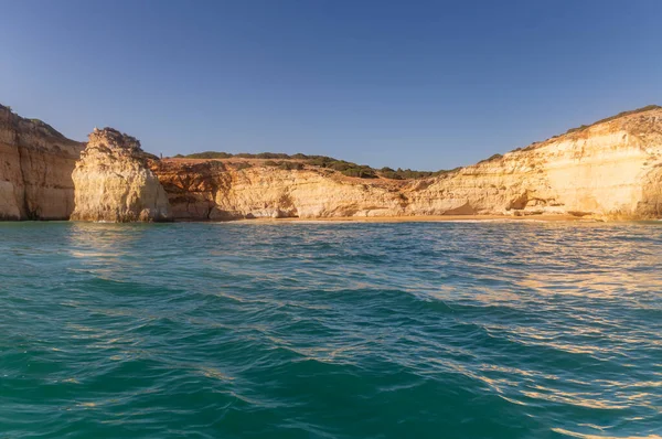 Vista Las Hermosas Playas Rocas Acantilados Portimao City Coast Famoso — Foto de Stock