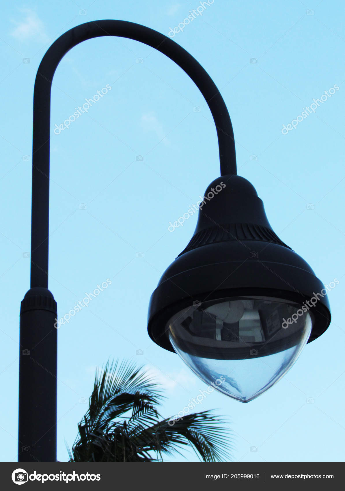 Black Metal Street Night Lamp Post Blue Sky Background Stock Photo Black Metal Street Night Lamp Post Blue Sky Background Stock Photo