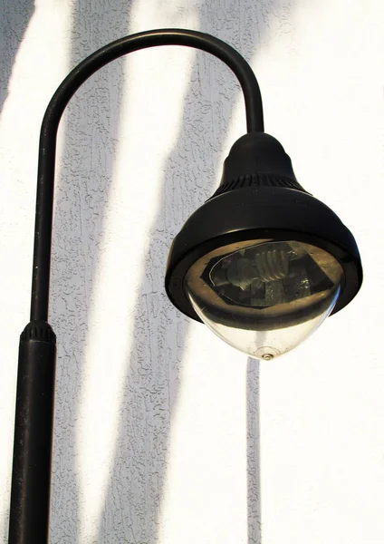 Black Metal Street Night Lamp Post White Background — Stock Photo, Image