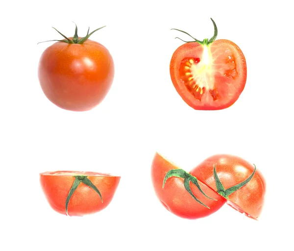 Tomate Vermelho Sobre Fundo Branco — Fotografia de Stock