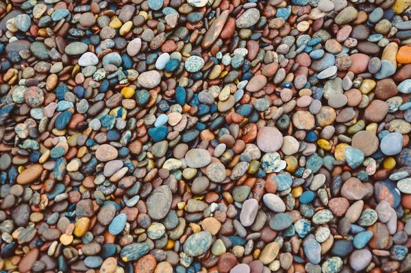 Detailed Close Colorful Little Pebbles Texture Background Coastline Wallpapers Concept — Stock Photo, Image