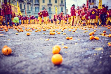 Carnevale di Ivrea battle of orange clipart