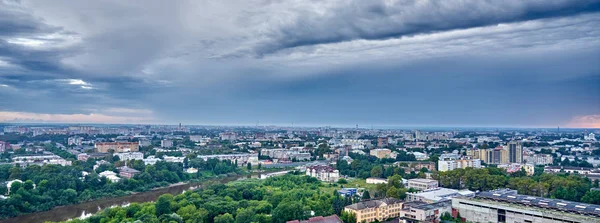 Panorama Van Stad Voor Storm — Stockfoto