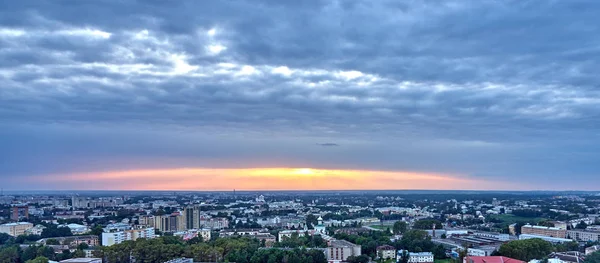 Panorama Van Stad Bij Zonsondergang Koepel — Stockfoto