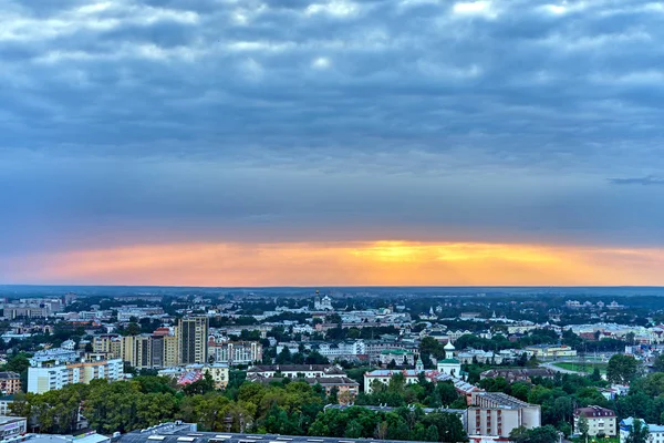 Panorama Van Stad Bij Zonsondergang Koepel — Stockfoto