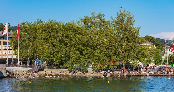 Zurych Szwajcaria Maja 2018 Nabrzeże Jeziora Zuryskiego Mieście Zurych Zurych — Zdjęcie stockowe
