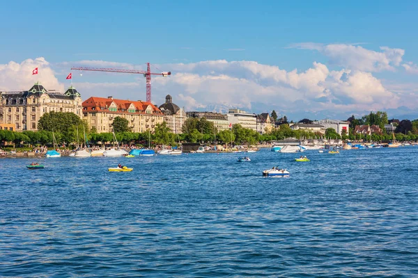 Zurich Suiza Mayo 2018 Lago Zurich Edificios Ciudad Zurich Largo —  Fotos de Stock