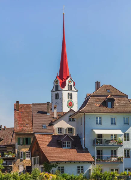 Bremgarten Szwajcaria Czerwca 2018 Budynki Historycznej Części Miasta Bremgarten Gmina — Zdjęcie stockowe