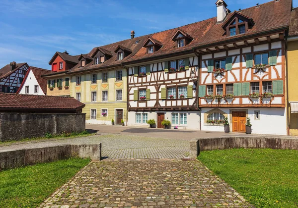 Edificios Parte Histórica Ciudad Bremgarten Bremgarten Encuentra Cantón Suizo Argovia — Foto de Stock