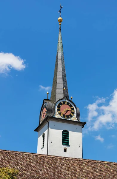 Schwyz Sviçre Kantonu Seewen Köyü Kilise Kulesi — Stok fotoğraf