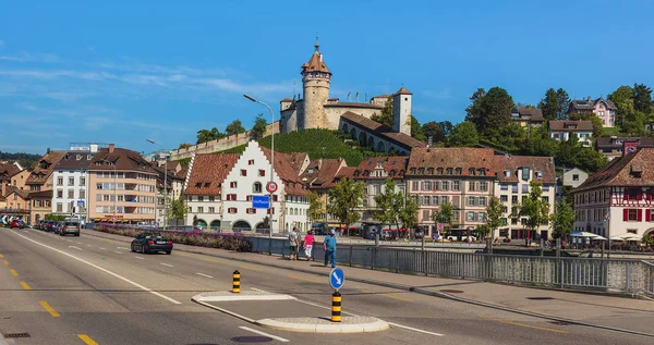 Schaffhausen Switzerland August 2015 View City Schaffhausen End Summer People — Stock Photo, Image