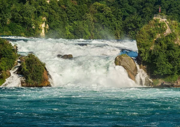 Air Terjun Rhine Falls Swiss Musim Panas — Stok Foto