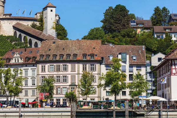 Schaffhausen Schweiz Augusti 2015 Byggnader Den Historiska Delen Staden Längs — Stockfoto