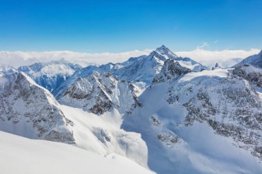 Mt. Titlis İsviçre bir kış manzara. Titlis Obwalden İsviçre kantonları ve Bern sınırında bulunan bir dağ, genellikle kendi kuzey tarafında Engelberg şehir üzerinden erişilir.
