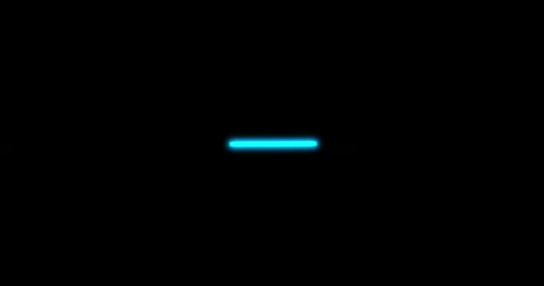 发光的蓝色曲线从框架的中心生长 形成和填充在黑色背景上的长方形形状 计算机生成的动画 — 图库视频影像