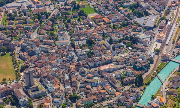 Interlaken Švýcarsko Srpna 2018 Město Interlakenu Harder Interlaken Město Švýcarského — Stock fotografie