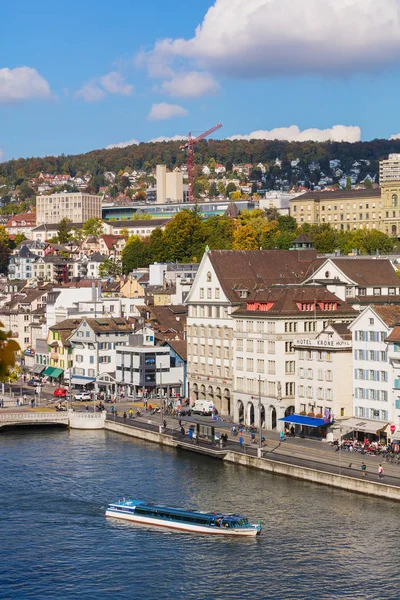 Zurych Szwajcaria Września 2017 Budynków Zabytkowych Części Miasta Zurych Wzdłuż — Zdjęcie stockowe