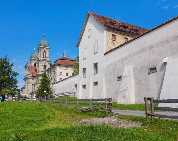 Abdij Van Einsiedeln Zwitserland Einsiedeln Abbey Een Benedictijnenabdij Stad Van — Stockfoto