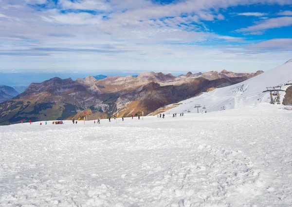 Mount Titlis Zwitserland Oktober 2015 Mensen Top Van Berg Titlis — Stockfoto