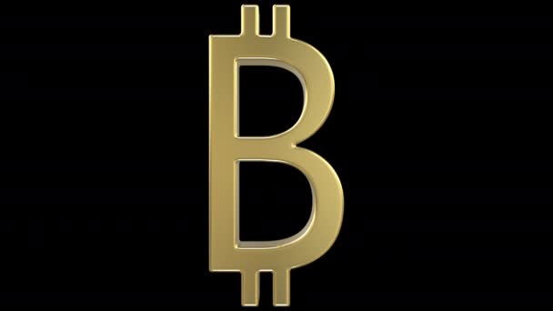 Render Bitcoin Sembolü Doları Sembolü Dönüşmenin Gösterilen Kesintisiz Döngü Izin — Stok video