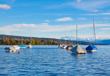 İsviçre Zürih Gölü akşamı