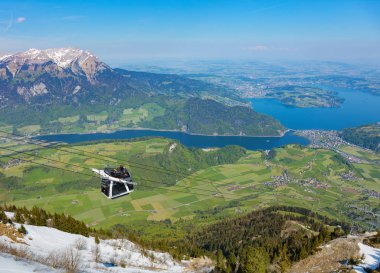 İsviçre'de Stanserhorn Cabrio hava teleferik Gondol